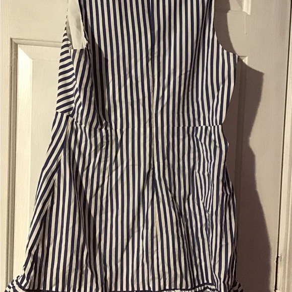 Blue and White Striped Women's Top - Picture 3 of 4